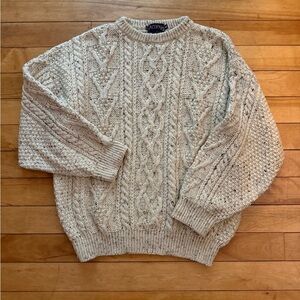 Acorn Men's Beige Cable Knit Crewneck Sweater